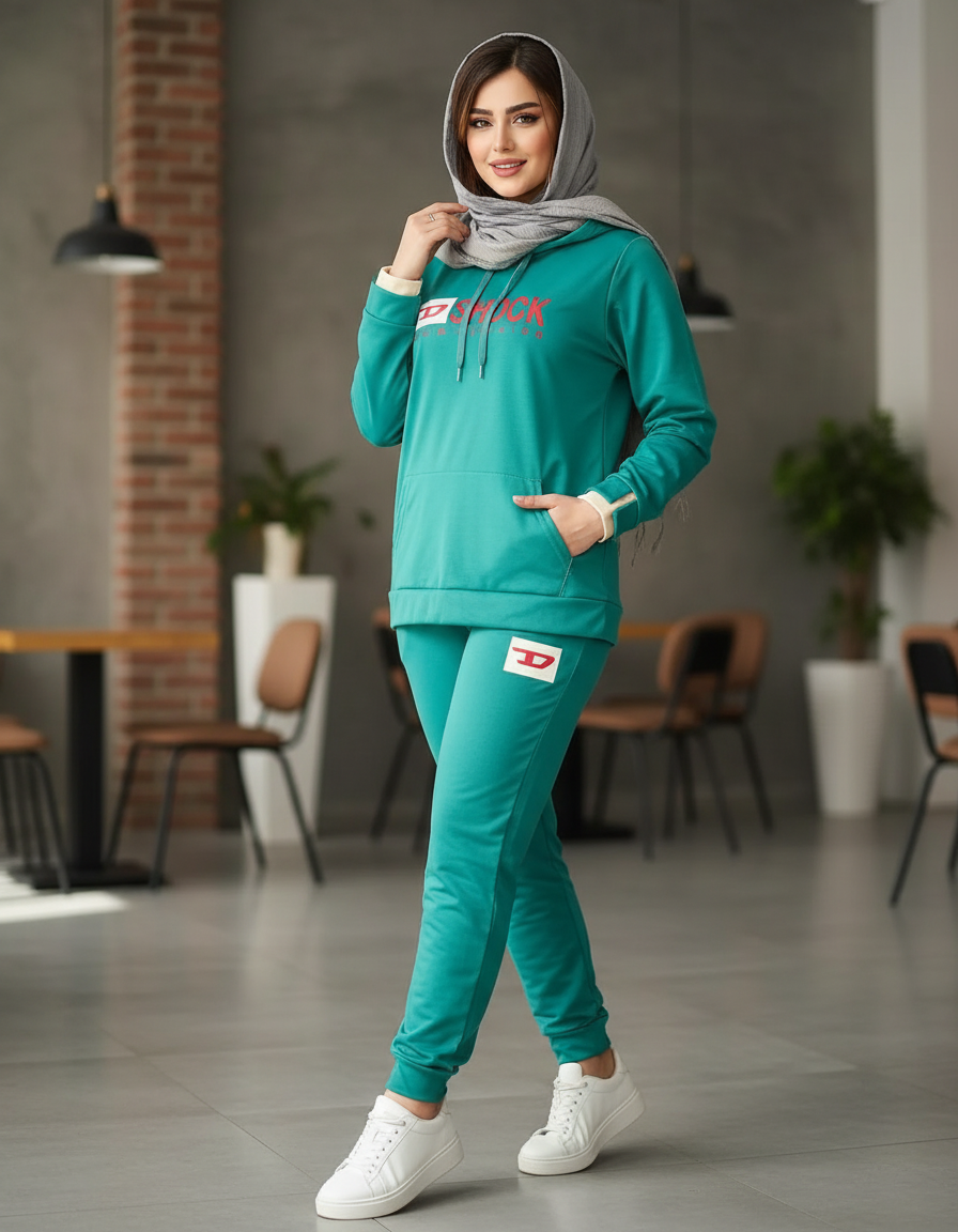 ست هودی و شلوار طرح SHOCK DENIM کد ۴۱۰۰۳