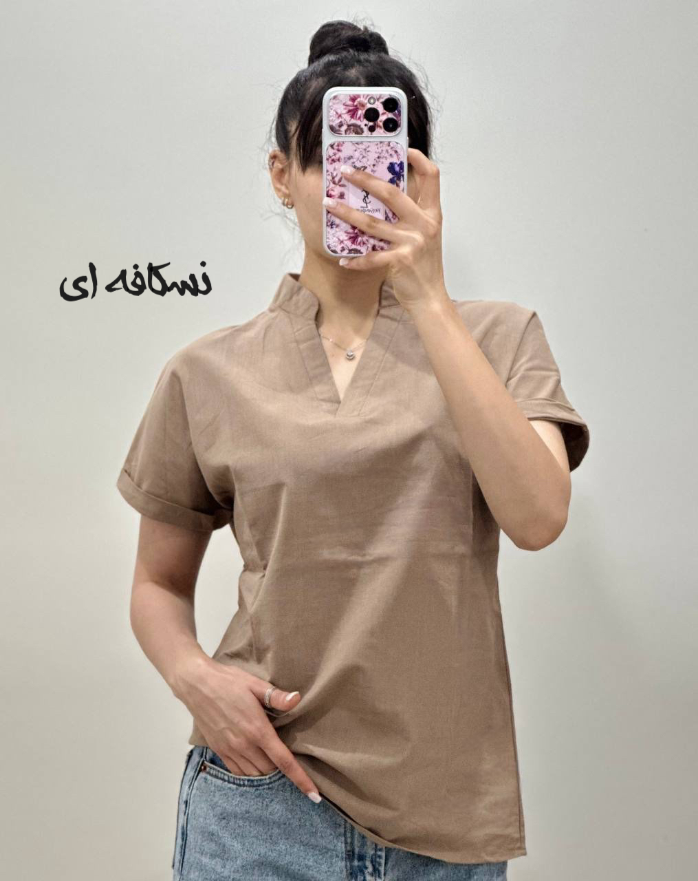 شومیز‌ لینن آستین کوتاه وارداتی کد ۵۰۳۲۰
