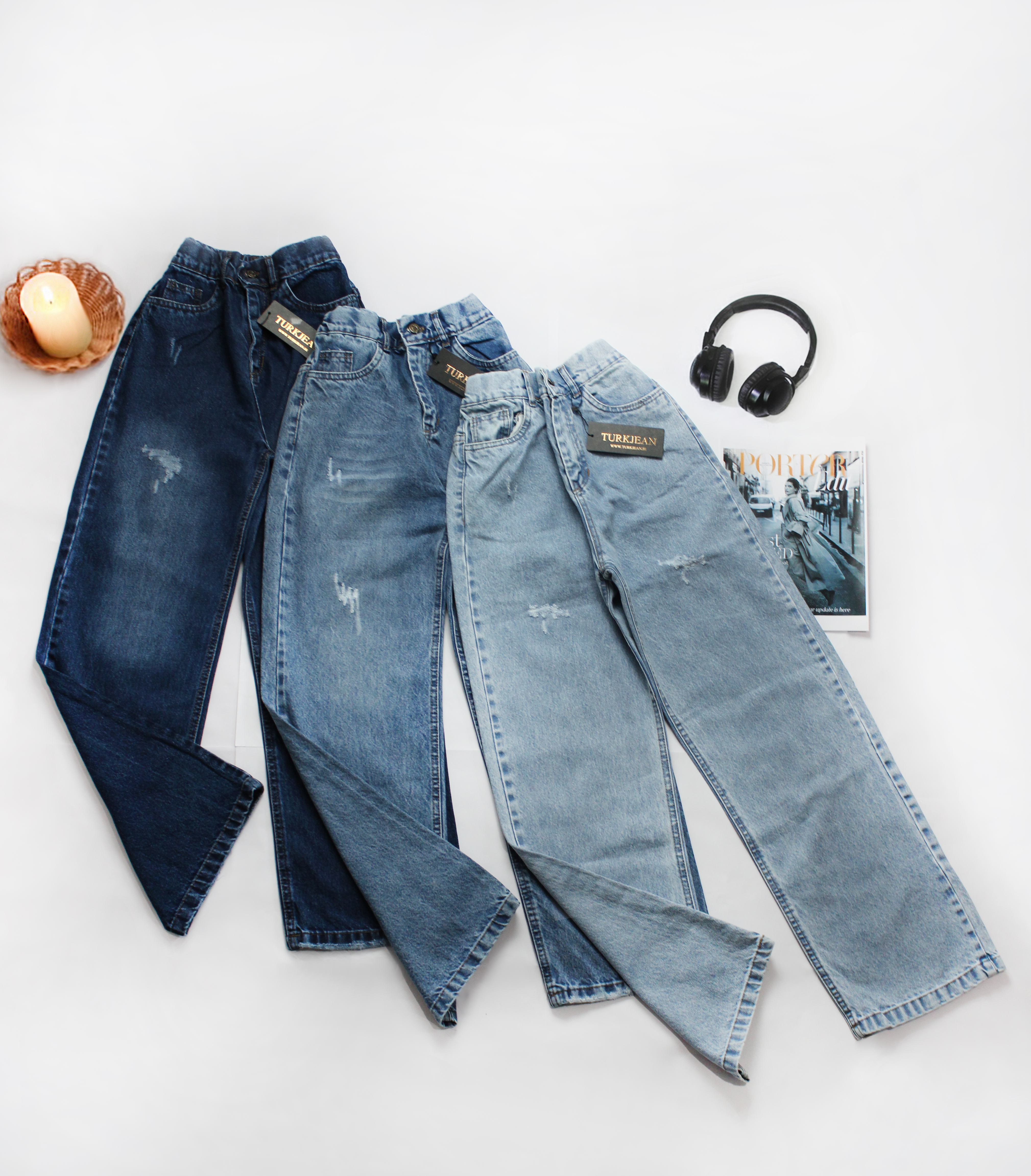 شلوار جین نیم بگ کد ۴۱۱۰۲